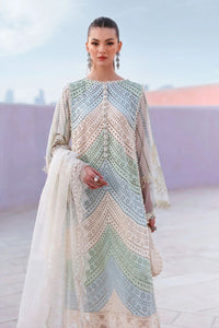 MARIA B-3PC LAWN MULTIPLE SHADES CHIKAN EMBROIDERED SHIRT WITH SELF JACQUARD EMBROIDERED DUPATTA AND EMB TROUSER | KF-4836