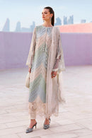 MARIA B-3PC LAWN MULTIPLE SHADES CHIKAN EMBROIDERED SHIRT WITH SELF JACQUARD EMBROIDERED DUPATTA AND EMB TROUSER | KF-4836