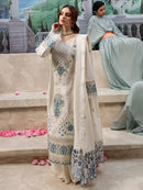 MAHNUR-3PC LAWN LASERCUT EMB SHIRT WITH LAWN LASERCUT EMB DUPATTA & TROUSER | KF-4525
