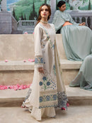 MAHNUR-3PC LAWN LASERCUT EMB SHIRT WITH LAWN LASERCUT EMB DUPATTA & TROUSER | KF-4525