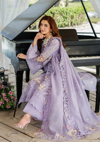 ELAF-3PC LAWN LASERCUTWORK EMBROIDERED SHIRT WITH KHAADI NET EMBROIDERED DUPATTA AND TROUSER | KF-4780