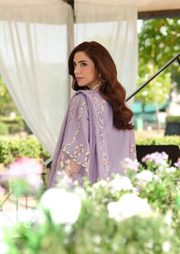 ELAF-3PC LAWN LASERCUTWORK EMBROIDERED SHIRT WITH KHAADI NET EMBROIDERED DUPATTA AND TROUSER | KF-4780