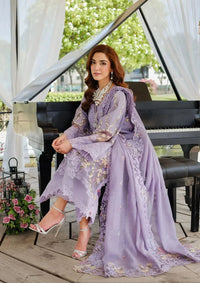 ELAF-3PC LAWN LASERCUTWORK EMBROIDERED SHIRT WITH KHAADI NET EMBROIDERED DUPATTA AND TROUSER | KF-4780