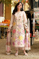 ANEELAS-3PC LAWN EMBROIDERED SHIRT WITH KHAADI NET PRINTED DUPATTA & EMB TROUSER | KF-4783