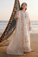 QALAMQAR-3PC LAWN CHIKANKAARI EMBROIDERED SHIRT WITH KHAADI NET EMBROIDERED DUPATTA AND TROUSER | KF-4792