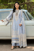 ETHNC-3PC LAWN EMBROIDERED SHIRT WITH ORGANZA EMBROIDERED DUPATTA AND TROUSER | KF-4710