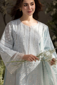 SOBIA NAZIR-3PC LAWN LASERCUTWORK EMBROIDERED SHIRT WITH CHIFFON PRINT EMBROIDERED DUPATTA AND TROUSER | KF-4774