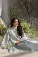 SOBIA NAZIR-3PC LAWN LASERCUTWORK EMBROIDERED SHIRT WITH CHIFFON PRINT EMBROIDERED DUPATTA AND TROUSER | KF-4774