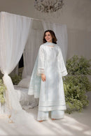 SOBIA NAZIR-3PC LAWN LASERCUTWORK EMBROIDERED SHIRT WITH CHIFFON PRINT EMBROIDERED DUPATTA AND TROUSER | KF-4774