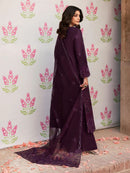 MAHNUR-3PC LAWN SEQUENCE EMBROIDERED SHIRT WITH KHADDI NET EMBROIDERED DUPATTA AND TROUSER | KF-4692