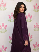 MAHNUR-3PC LAWN SEQUENCE EMBROIDERED SHIRT WITH KHADDI NET EMBROIDERED DUPATTA AND TROUSER | KF-4692