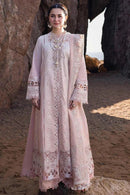 QALAMQAR-3PC LAWN LASERCUTWORK EMBROIDERED SHIRT WITH KHAADI NET EMBROIDERED DUPATTA AND TROUSER | KF-4726