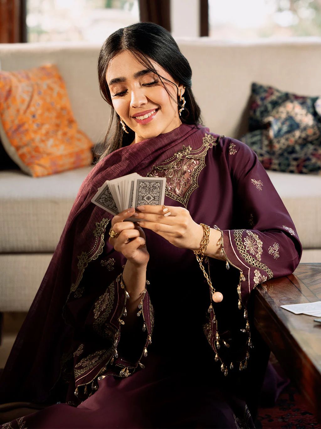 IZEL-3PC LAWN EMBROIDERED SHIRT WITH KHAADI EMBROIDERED DUPATTA & TROUSER | KF-4504