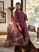 IZEL-3PC LAWN EMBROIDERED SHIRT WITH KHAADI EMBROIDERED DUPATTA & TROUSER | KF-4504