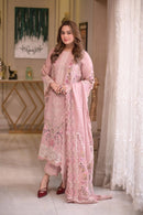 ANEELAS-3PC LAWN CHIKAN EMBROIDERED SHIRT WITH LAWN EMB DUPATTA AND TROUSER-BIC-4667