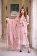 ANEELAS-3PC LAWN CHIKAN EMBROIDERED SHIRT WITH LAWN EMB DUPATTA AND TROUSER-BIC-4667