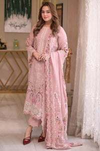 ANEELAS-3PC LAWN CHIKAN EMBROIDERED SHIRT WITH LAWN EMB DUPATTA AND TROUSER-BIC-4667