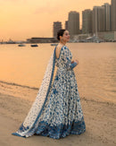 FAIZA SAQLAIN - Jehona - FROCK 3PC LAWN EMBROIDERED SHIRT WITH NET EMBROIDERED DUPATTA AND TROUSER | KF-4847