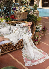 ELAF-3PC LAWN CHIKANKARI EMBROIDERED SHIRT WITH KHAADI NET EMB DUPATTA AND EMB TROUSER | KF-4601 A