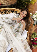 ELAF-3PC LAWN CHIKANKARI EMBROIDERED SHIRT WITH KHAADI NET EMB DUPATTA AND EMB TROUSER | KF-4601 A