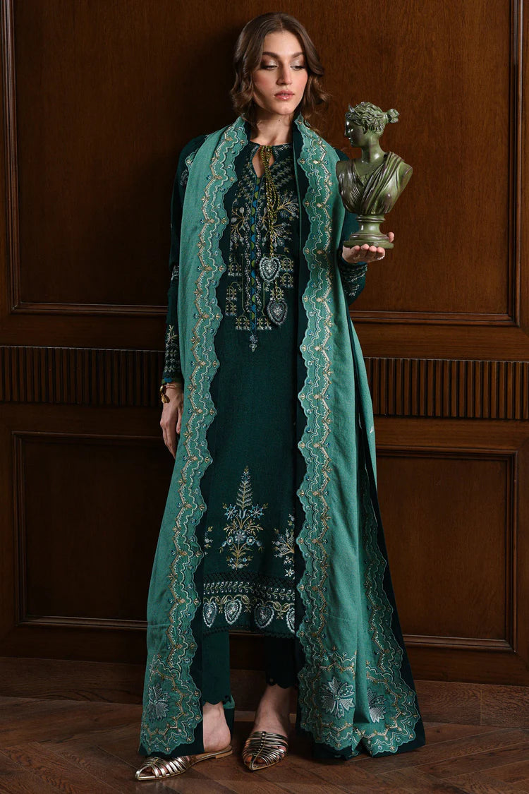 BATIK-3PC DHANAK EMBROIDERED SHIRT WITH DHANAK EMBROIDERED SHAWL AND DHANAK TROUSER | KF-4332