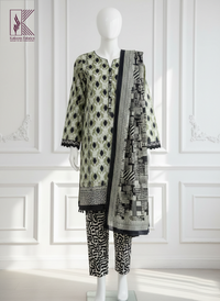 BIN SAEED - 3 PC LAWN UNSTITCHED | - DKF 09