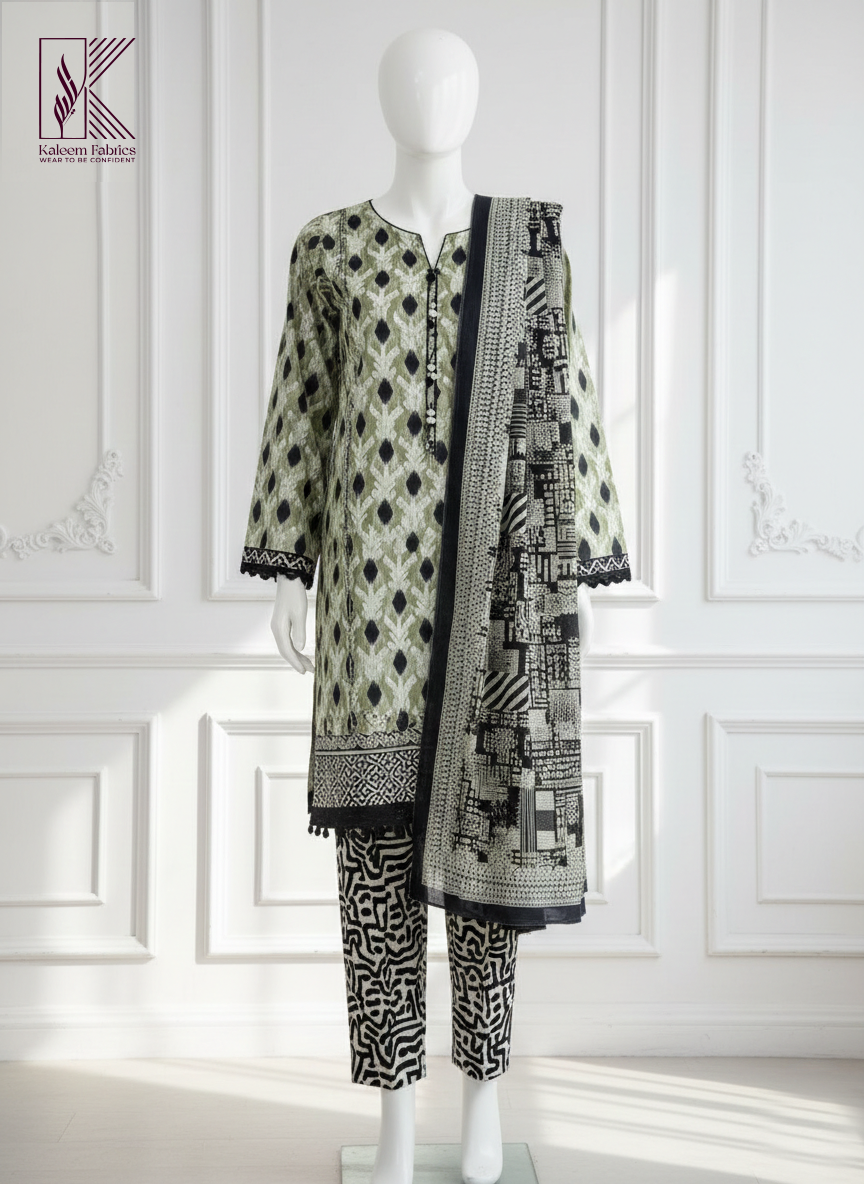 BIN SAEED - 3 PC LAWN UNSTITCHED | - DKF 09