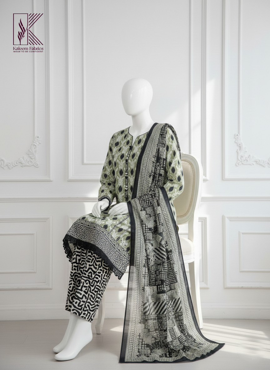 BIN SAEED - 3 PC LAWN UNSTITCHED | - DKF 09