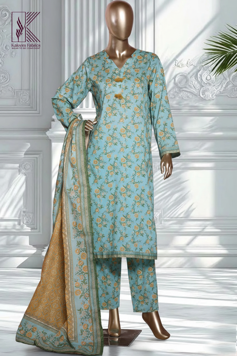 BIN SAEED - 3 PC LAWN UNSTITCHED | - DKF 11