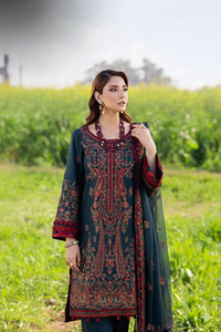 ASIM JOFA-3PC LAWN EMBROIDERED SHIRT WITH KHAADI NET EMBROIDERED DUPATTA AND TROUSER | KF-4679