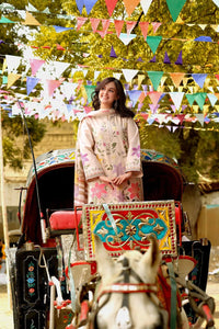 ANEELAS-3PC LAWN EMBROIDERED SHIRT WITH KHAADI NET PRINTED DUPATTA & EMB TROUSER | KF-4783
