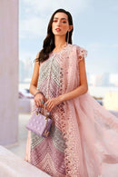 MARIA B-3PC LAWN MULTIPLE SHADES CHIKAN EMBROIDERED SHIRT WITH SELF JACQUARD EMBROIDERED DUPATTA AND EMB TROUSER | KF-4837