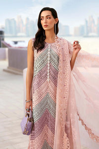 MARIA B-3PC LAWN MULTIPLE SHADES CHIKAN EMBROIDERED SHIRT WITH SELF JACQUARD EMBROIDERED DUPATTA AND EMB TROUSER | KF-4837