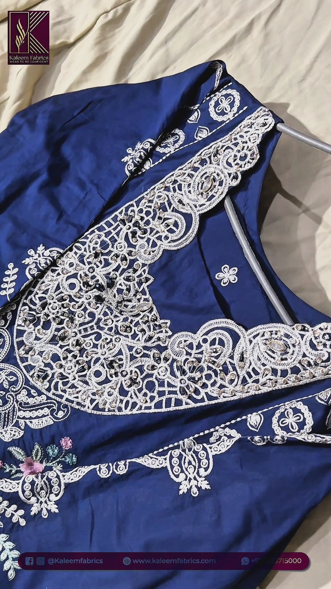 ELAAF-3PC LAWN SEQUIN EMBROIDERED SHIRT WITH BAMBER PURE EMB DUPATTA AND PLAIN TROUSER | KF-111