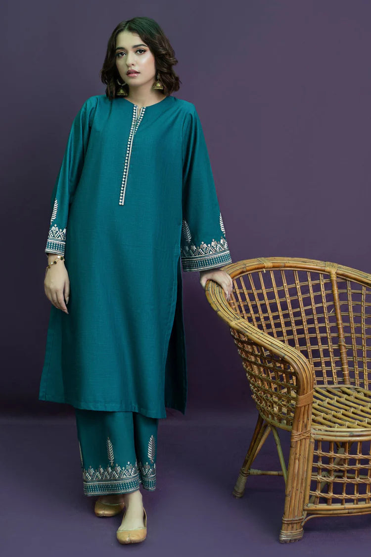 URGE-2PC DHANAK EMBROIDERED SHIRT AND EMBROIDRED TROUSER | KF-113
